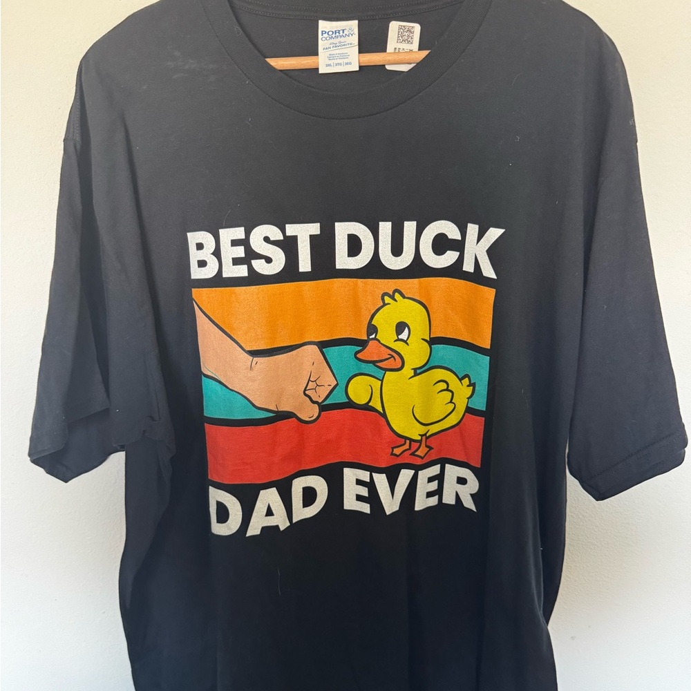Port and Company Black, Orange, Blue, Red 'Best Duck Dad Ever' Tee - 3xl